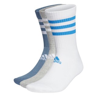 Adidas Socken 3-Streifen CRW-3er Set Unisex - weiß/grau/blaugrau