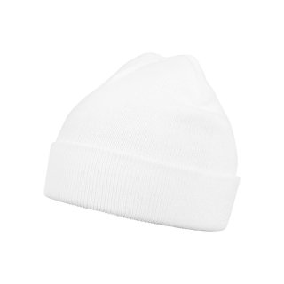 Mütze Unisex Beanie Basic Flap - weiß