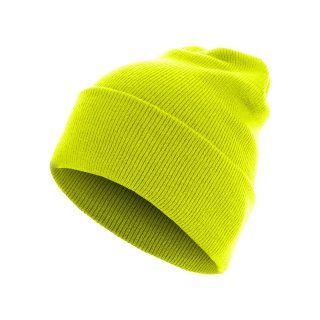 Mütze Unisex Flap Long Version Beanie  - neon gelb