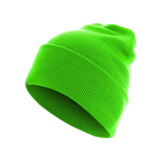 Mütze Unisex Flap Long Version Beanie  - neon grün