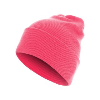 Mütze Unisex Flap Long Version Beanie  - neon pink