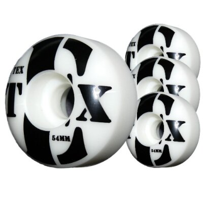 TEX Rollen logo 4er white black Wheels 54x30