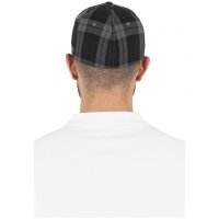 Flexfit Baseball Cap tartan plaid black grey S/M