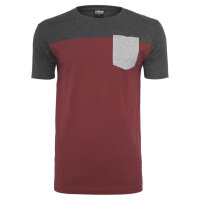 Urban Classics T-Shirt 3-Tone burgundy/charcoal/grey