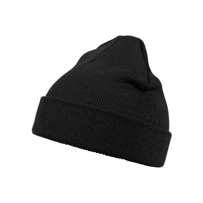 Mütze Basic Flap Beanie uni schwarz