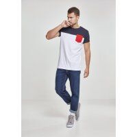 Urban Classics T-Shirt 3-Tone white/navy/firered