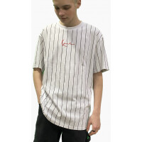 Karl Kani T-Shirt Small Signature Pinstripe white/black XL