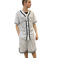 Karl Kani Shorts Signature Pinstripe Mesh weiß