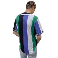 Karl Kani Baseball Shirt Varsity Striped green/whi/purple XS