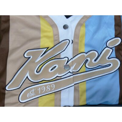 Karl Kani Baseball Shirt Varsity Striped blue/brown S