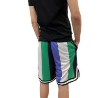 Karl Kani Shorts Varsity Striped Mesh green/whi/purple