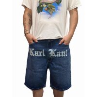 Karl Kani Jeansshorts "Old English" Denim Shorts blau