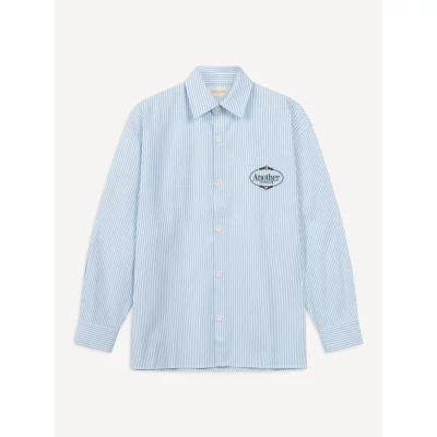 Another Cotton Lab Hemd Logo Button Down Blue