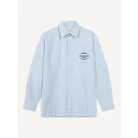 Another Cotton Lab Hemd Logo Button Down Blue