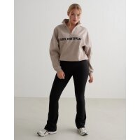 Aimn Varsity Sweat Half Zip Beige