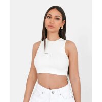 Sixth June Top Ribbed Logo White