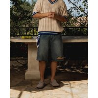 Another Cotton Lab Logo Jorts Blue