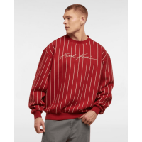 Karl Kani Crewneck Autograph Pinstripe Red