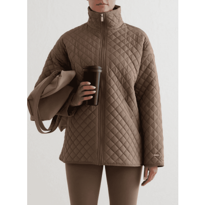 Aimn Oversized Quilted Jacket Nougat