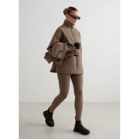 Aimn Oversized Quilted Jacket Nougat