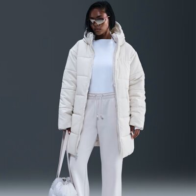 Nike Steppmantel Sportswear Classic Therma Fit Parka Light Bone/White