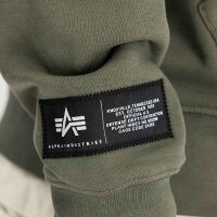 Alpha Industries Hoodie Label Back Print Dunkeloliv